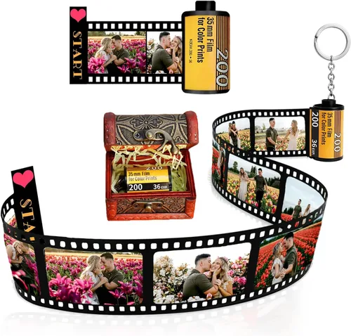 Vista 7 de EAQ Llaveros personalizados del rollo de la película de la cámara con la foto, llavero personalizado con el álbum del carrete de las imágenes