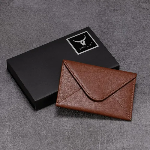 Vista 7 de HISCOW Estuche para tarjetas de visita con cierre magnético - Piel de becerro italiana, café