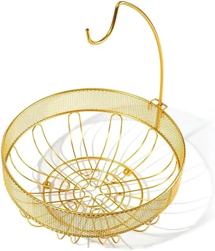 Vista 4 de LANDTOM Creative Wire - Fruteros de alambre para frutas, soporte para frutas, almacenamiento de aperitivos (24 x 15, C)
