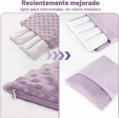 Vista 4 de Almohadilla térmica para microondas para paquete de aceite de ricino, almohadilla térmica 100% natural de linaza para microondas, adecuada