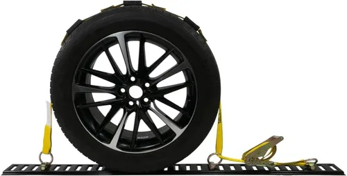 Vista 9 de Mytee Products 2" x 10' correas de neumáticos E Track - Correas de rueda de carraca con ajustes E-Track para pasar por encima del neumático