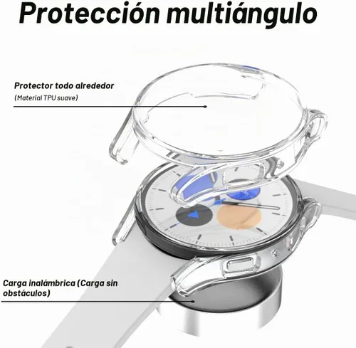 Vista 3 de Rc-Z [Paquete de 4] para Samsung Galaxy Watch 6 44mm Funda Protectora de Pantalla, Cubierta Frontal Protectora de TPU Suave de Repuesto Accesorios