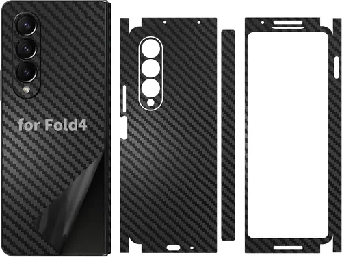 Vista 8 de Para Samsung Galaxy Z Fold 4 Etiqueta engomada del teléfono Envoltura de la piel de fibra de carbono Película de una sola pieza 3M vinilo ultra fino