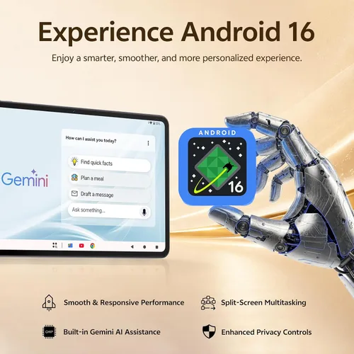 Vista 2 de 12 Inch Android 16 Tablet, 2K Display, 30GB RAM, 128GB Storage Expandable Android Tablet 8800mAh battery with USB-C GPS Face Unlock Widevine L1
