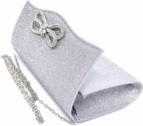 Vista 3 de Gets Bolso de noche para mujer, bolso de mano con lazo de diamantes de imitación para mujer, fiesta, boda, baile de graduación, cóctel, bolsos