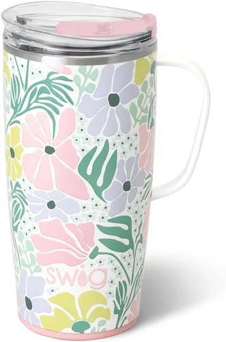 Vista 33 de Swig Life Taza de Viaje de 18 oz, Vaso Aislante con Asa y Tapa, Taza de Café de Viaje, Compatible con Portavasos, Acero Inoxidable, Vaso de 18 oz