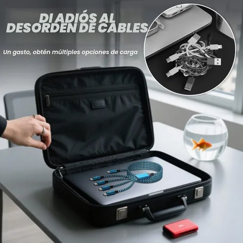 Vista 5 de Cable divisor USB C multi carga para múltiples dispositivos, cable de carga rápido 4 en 1, cable de carga de teléfono USB C trenzado con 4