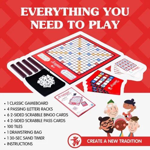 Vista 7 de Juegos de palabras Joy for All para personas mayores - Scrabble clásico y bingo - Fáciles de leer y agarrar - Juegos de mesa para adultos mayores