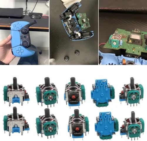 Vista 4 de 10 piezas de repuesto para joystick analógico compatible con PS4 Dualshock 4 Xbox One, azul