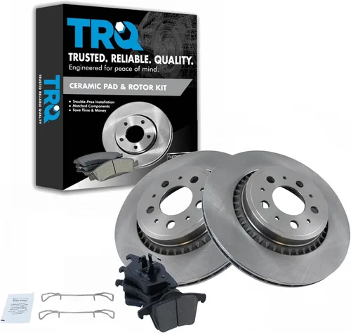 Vista 23 de TRQ Juego de pastillas de freno y rotor de cerámica trasera compatible con Honda Accord V6 1998-02 3.0L con frenos de disco traseros 02-06 Acura RSX