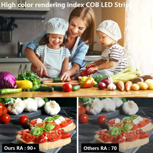 Vista 4 de TOPAI Tira de luz LED COB delgada de 12 V, 5mm (0.197 in), 3000 K, blanco cálido, 16.4 pies, brillante, 4000 lm, CRI>90, uniforme sin puntos, 400