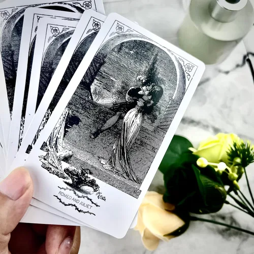 Vista 3 de [Romeo & Julieta] Baraja de cartas Oráculo de amor, cartas de tarot con significado en ellas, Oracle Deck responde todo sobre el amor