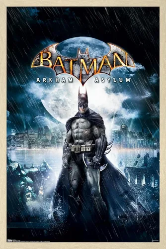 Vista 7 de Trends International DC Comics VIdeo Game - Arkham Asylum - Póster de pared de arte clave, 14.725 x 22.375 pulgadas, versión enmarcada de madera