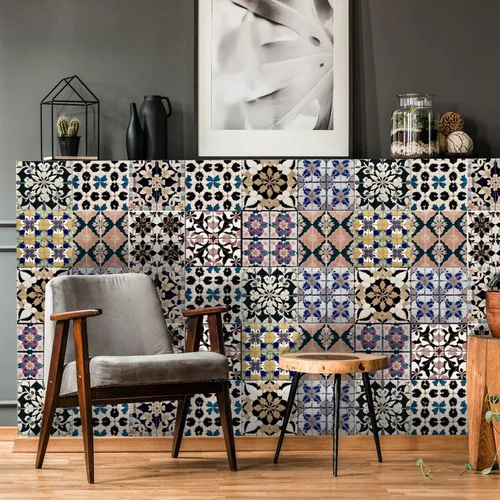 Vista 62 de Alwayspon Adhesivo para azulejos de pared moriscos para despegar y pegar, calcomanías de vinilo autoadhesivas para azulejos de cocina y baño, 4 x 4