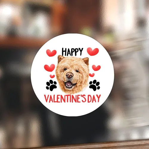 Vista 8 de 100 calcomanías de San Valentín con corazón rojo Corgi para perros, etiqueta de vinilo para perros del día de San Valentín, calcomanías redondas
