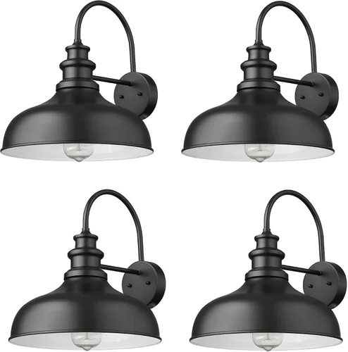Vista 10 de Bestshared Luz de granero para exteriores, enchufe E26, luces de pared para exteriores, resistente a la intemperie, iluminación exterior industrial