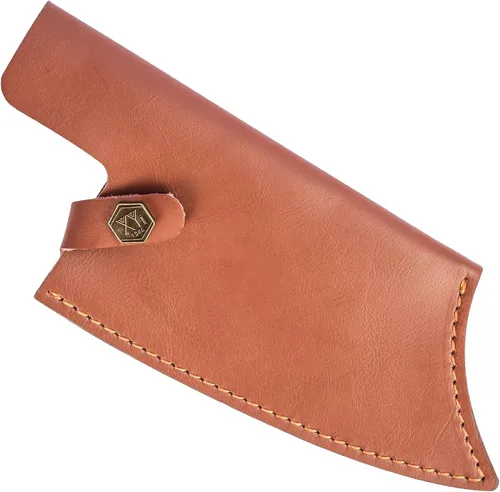 Vista 9 de XYJ Funda para cuchillo de 5.5 pulgadas para cuchillo de carnicería de cuero suave con asa para cinturón, buena para proteger la hoja fija y llevar