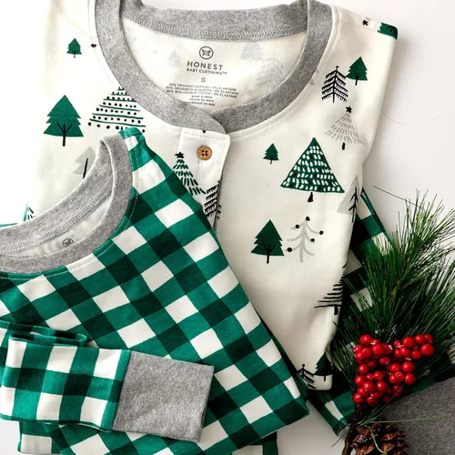 Vista 4 de HonestBaby - Pijama familiar navideña de algodón orgánico