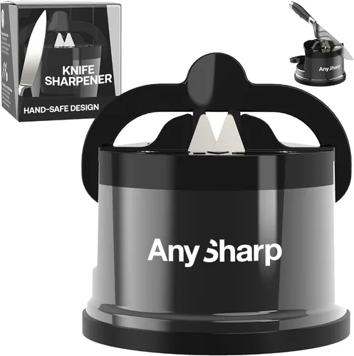 Vista 10 de AnySharp Chef - Afilador de cuchillos manos libres - Herramienta de afilado fácil de usar con base de succión PowerGrip y ángulo preestablecido