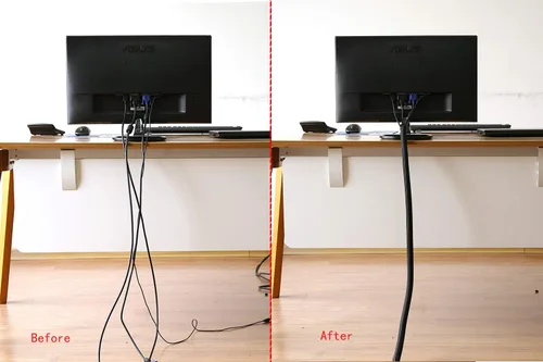 Vista 14 de Alex Tech Protector de cable de 10 pies y 1/2 de pulgada, funda dividida para cable USB, cable de alimentación, de audio y video, protege los cables
