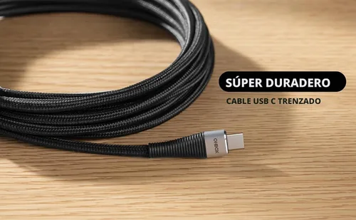 Vista 9 de Cable USB A a USB C, cable tipo C, cargador USBC de carga rápida de 6 pies Negro