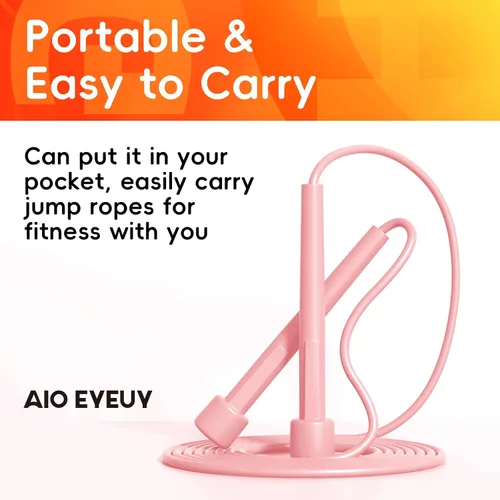 Vista 5 de Paquete de 5 cuerdas de saltar ajustables para fitness y ejercicio, cuerda de saltar ligera de PVC para hombres, mujeres y niños, sin enredos