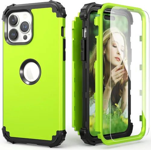 Vista 20 de IDweel Funda para iPhone 14 Pro Max, para iPhone 14 Pro Max con protector de pantalla para mujer, 3 en 1, a prueba de golpes, ajuste delgado, Reloj