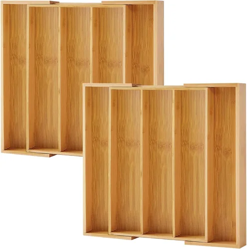Vista 7 de Organizador de Cajón de Cocina Purawood - Organizador de Utensilios Extensible para Cocina, Bandeja de Cuchillos y Organizador de Cubiertos, 3-5