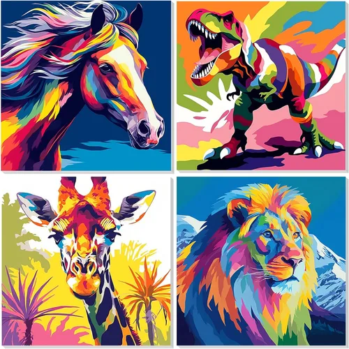 Vista 12 de EOBROMD Paquete de 4 kits de pintura enmarcada por números para niños, kits de pintura de insectos para niños de 4 a 8 a 12 años, pintura sobre
