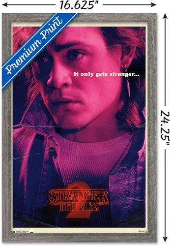 Vista 3 de Trends International Netflix Stranger Things: Season 2 - Póster de Billy Wall, 14.725 x 22.375 pulgadas, versión enmarcada de madera de granero
