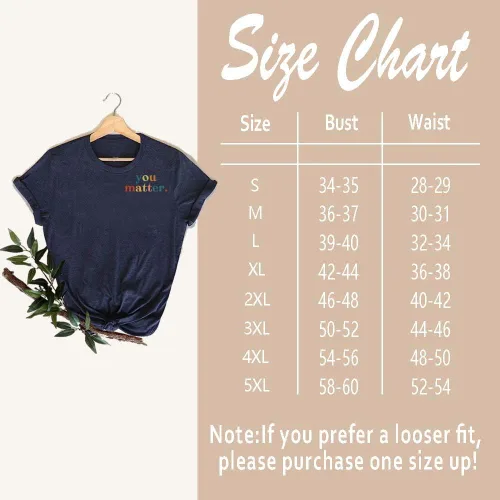 Vista 6 de Camiseta You Matter You Amazing Beautiful Enough Casual con cuello en V para mujer