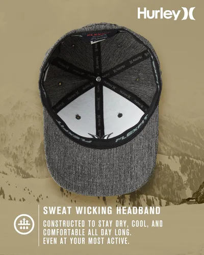 Vista 52 de Hurley Gorras para hombre - One & Only Flexfit Textures Cap - Sombreros ajustados para hombre, S-XL