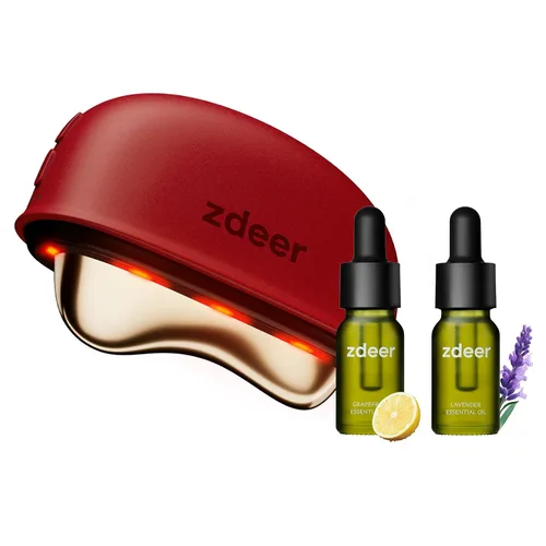Vista 10 de ZDEER GS5 - Herramienta eléctrica calentada Gua Sha, masajeador facial de Rosa