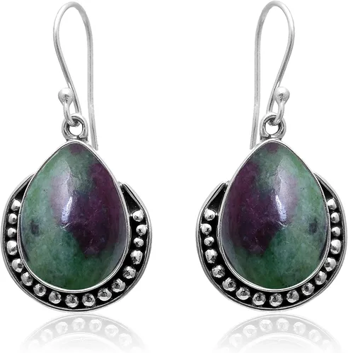 Vista 13 de Veracity Jewelry - Aretes de plata de ley con piedras preciosas para mujeres y niñas, regalo para su cumpleaños, aniversario, esposa, mamá, novia