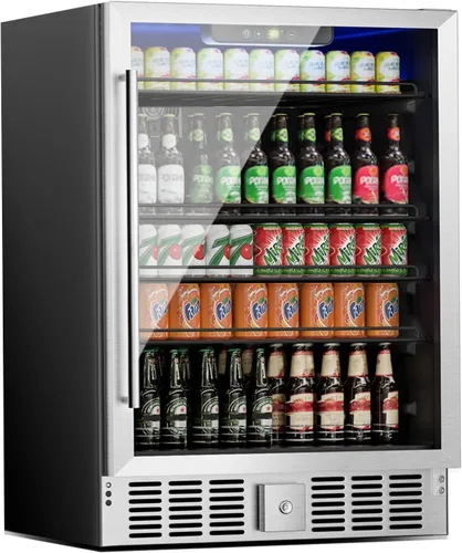 Vista 14 de Erivess Refrigerador de bebidas de 24 latas/20L y mini refrigerador para el cuidado de la piel con puerta frontal con espejo y control