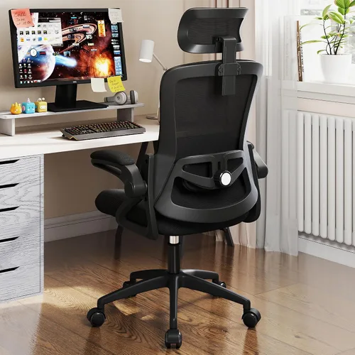 Vista 9 de Fizzin Silla de oficina de malla para computadora con soporte lumbar