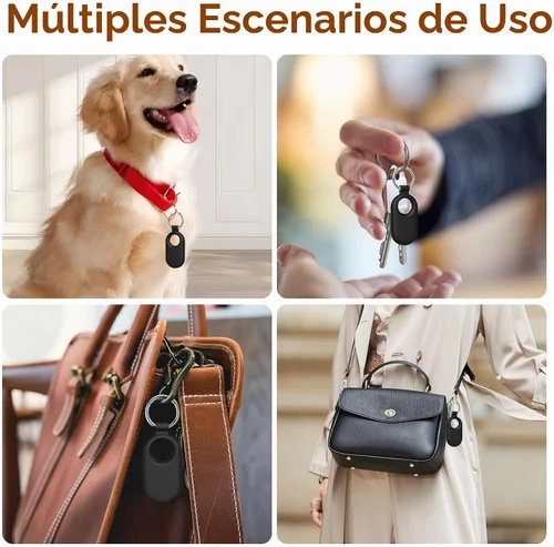 Vista 6 de Funda protectora de silicona para Samsung Galaxy SmartTag2, paquete de 4 fundas protectoras de silicona para Galaxy Smart Tag 2 con llavero