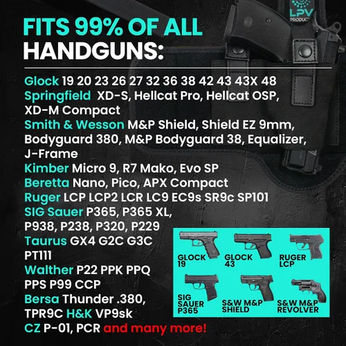 Vista 6 de Funda de tobillo premium para ocultación profunda, 9mm 380 Versión mejorada Cómoda y duradera Se adapta para Glock 43 26 19, Ruger LCP, SIG