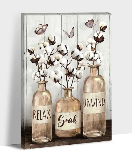 Vista 32 de Arte de pared de granja - Lienzo de arte de pared de margaritas con cita de Jesús, Hoy elijo fe, esperanza, amor, paz, alegría, pintura de flores
