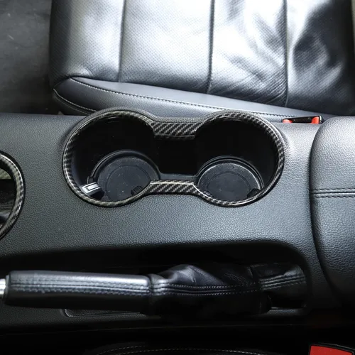 Vista 7 de RT-TCZ Cubierta de fibra de carbono para portavasos accesorios interiores compatibles con Ford Mustang 2015-2023