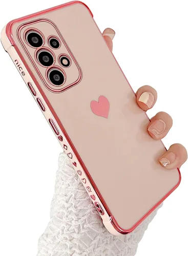 Vista 246 de phylla Funda de teléfono compatible con Samsung Galaxy A12 de 6.5 pulgadas, lindo corazón chapado en oro, elegante funda de lujo para mujer