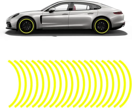 Vista 8 de 16 piezas de calcomanías reflectantes de 17 a 19 pulgadas para llantas de automóvil, cintas decorativas para llantas de automóvil, calcomanías