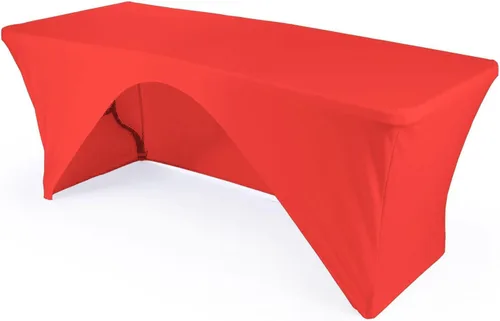 Vista 13 de LA Linen Mantel de elastano con respaldo abierto para mesa rectangular de 6 pies, 72 x 30 x 30 pulgadas, color negro