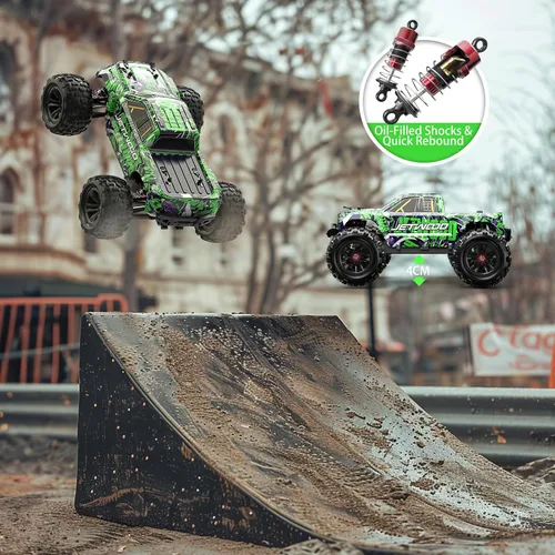 Vista 3 de Jetwood 1/16 Coche Rápido de Control Remoto para Adultos, Coches RC Eléctricos 4WD RTR, Regalos de Camiones RC de Alta Velocidad para Niños, RC