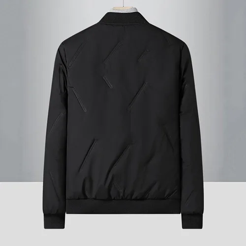 Vista 6 de Chaquetas acolchadas para hombre, cálidas, con cremallera, casual, chaqueta bomber softshell gruesa cortavientos, chaqueta universitaria, abrigos