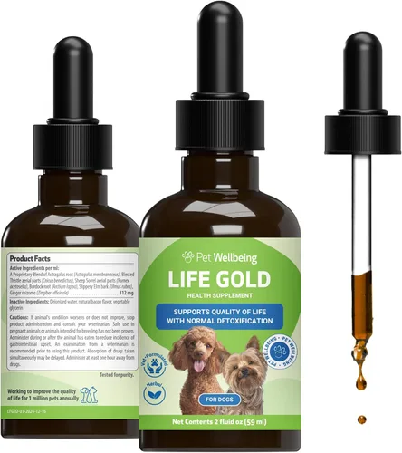 Vista 10 de Pet Wellbeing Life Gold para perros – Apoya la desintoxicación y la salud del sistema inmunológico con astrágalo y acedera de oveja – Certificado
