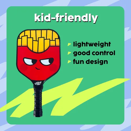 Vista 2 de Kids Pickleball Paddle Set of 2 - Includes 2 Pickleball Paddles with 2 Balls, Lightweight, Fiberglass, Better Control, Beginner Racket, Perfect