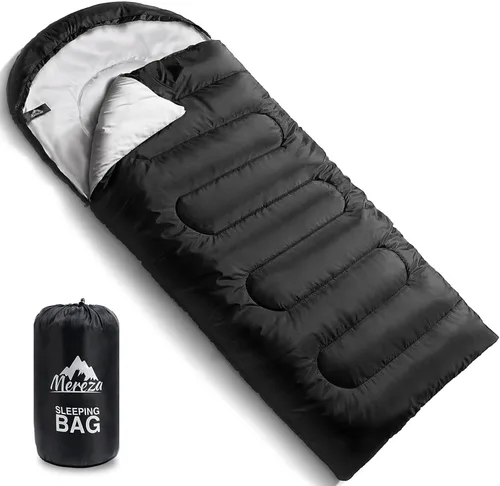 Vista 11 de MEREZA Sacos de Dormir XL para Adultos Clima Frío Saco de Dormir Grande y Ancho para Chicas y Chicos Grandes y Altos con Bolsa de Compresión