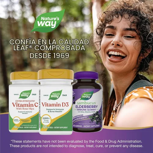 Vista 7 de Nature's Way, D3 2000 IU, vitaminas, 15590, 120, 1, 1