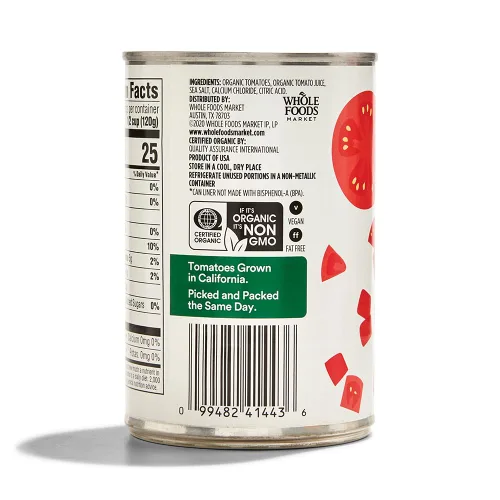 Vista 2 de 365 By Whole Foods Market, Tomates orgánicos en cubitos, 14.5 onzas